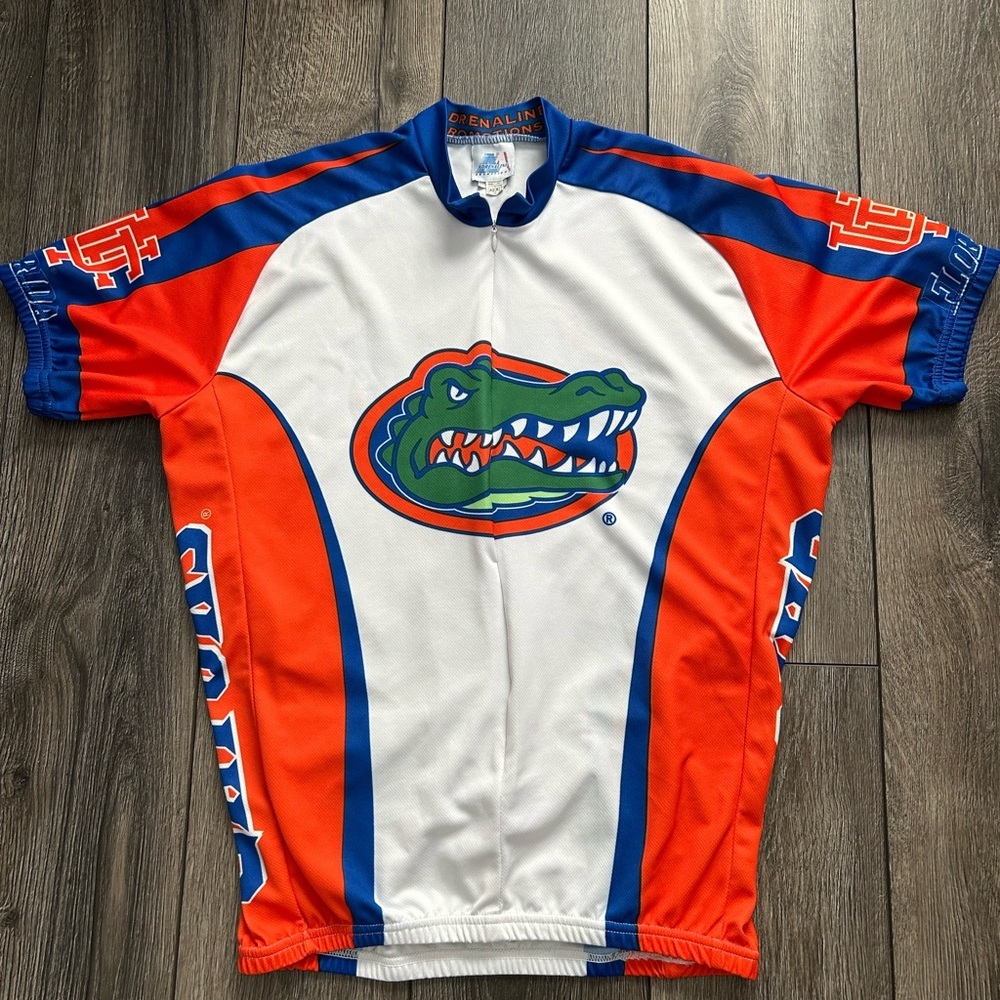 Florida Gators Cycling Jersey XL NCAA Adrenaline Promotions Full Zip Blue Orange - Picture 3 of 16